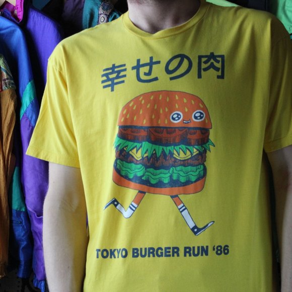 Threadless Other - Tokyo Burger Run ‘86 Burgerman T-Shirt